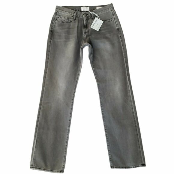 FRAME Denim L'Homme Straight leg distressed denim jeans commodore gray Sz 30 NEW - Picture 1 of 11
